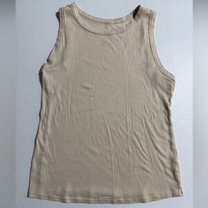 *FREE WITH BUNDLE* Women's Beige Cotton/Modal High-Neck Tank